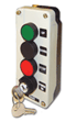 Three-button with key lock-out